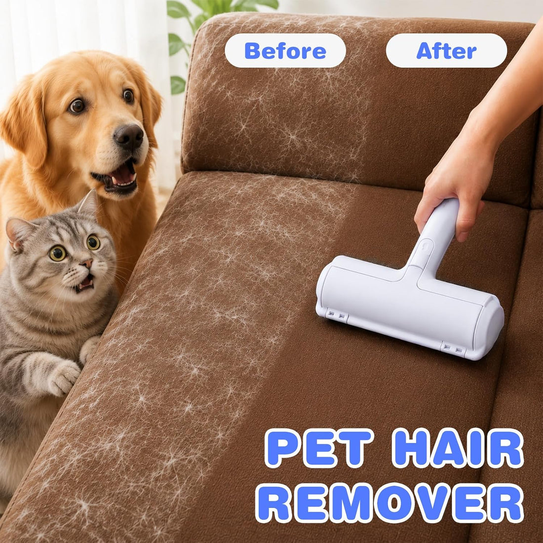 kissleaf Reusable Lint Roller, Portable, for Pet Hair on Car