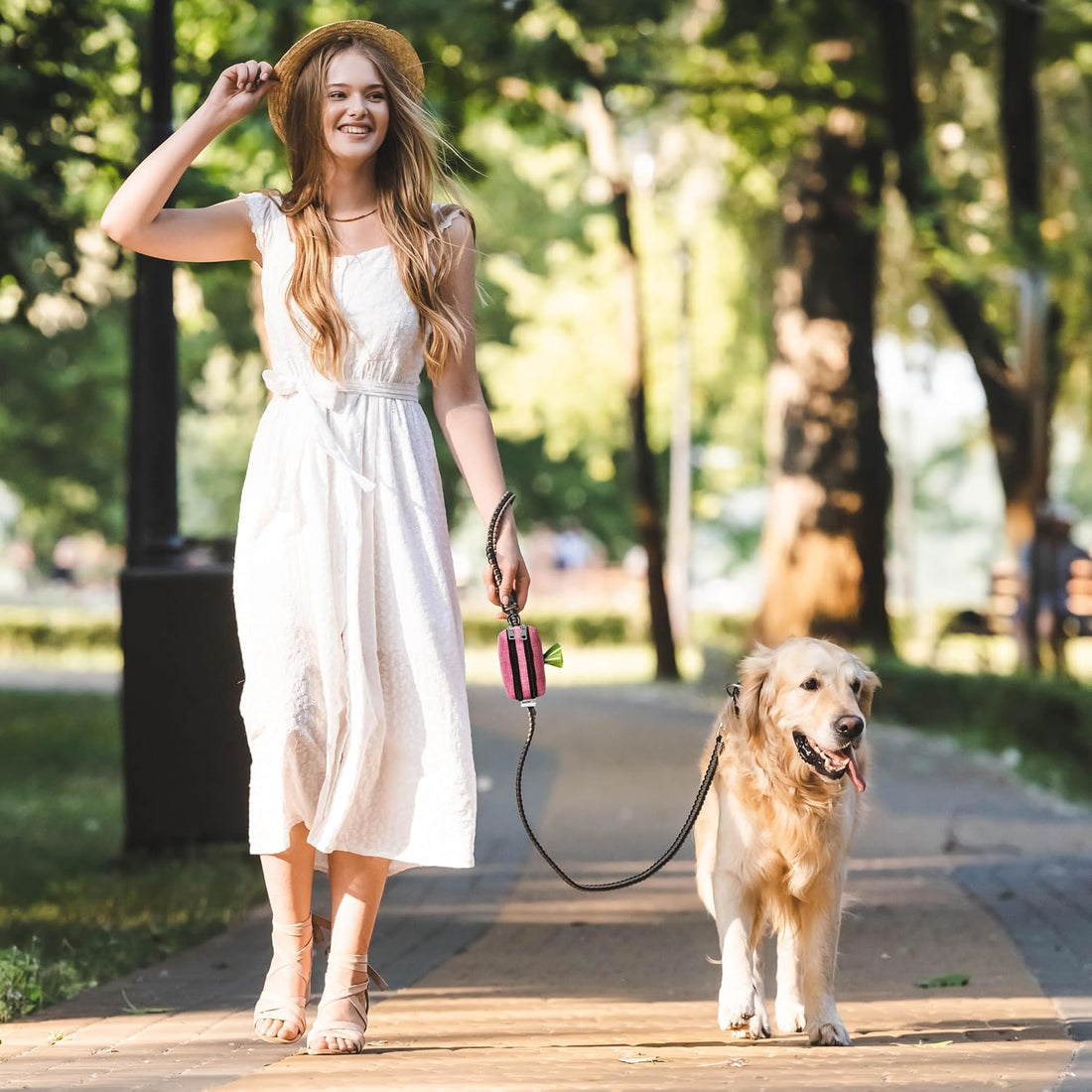 Dog Poop Bag Holder for Leashes and Treat Holder with 3 Waterproof