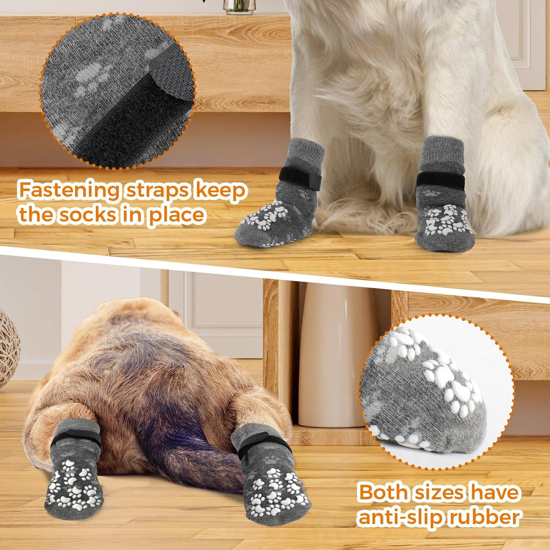 Anti-Slip Dog Socks Prevent Licking Paws,Dog Socks with Grippers