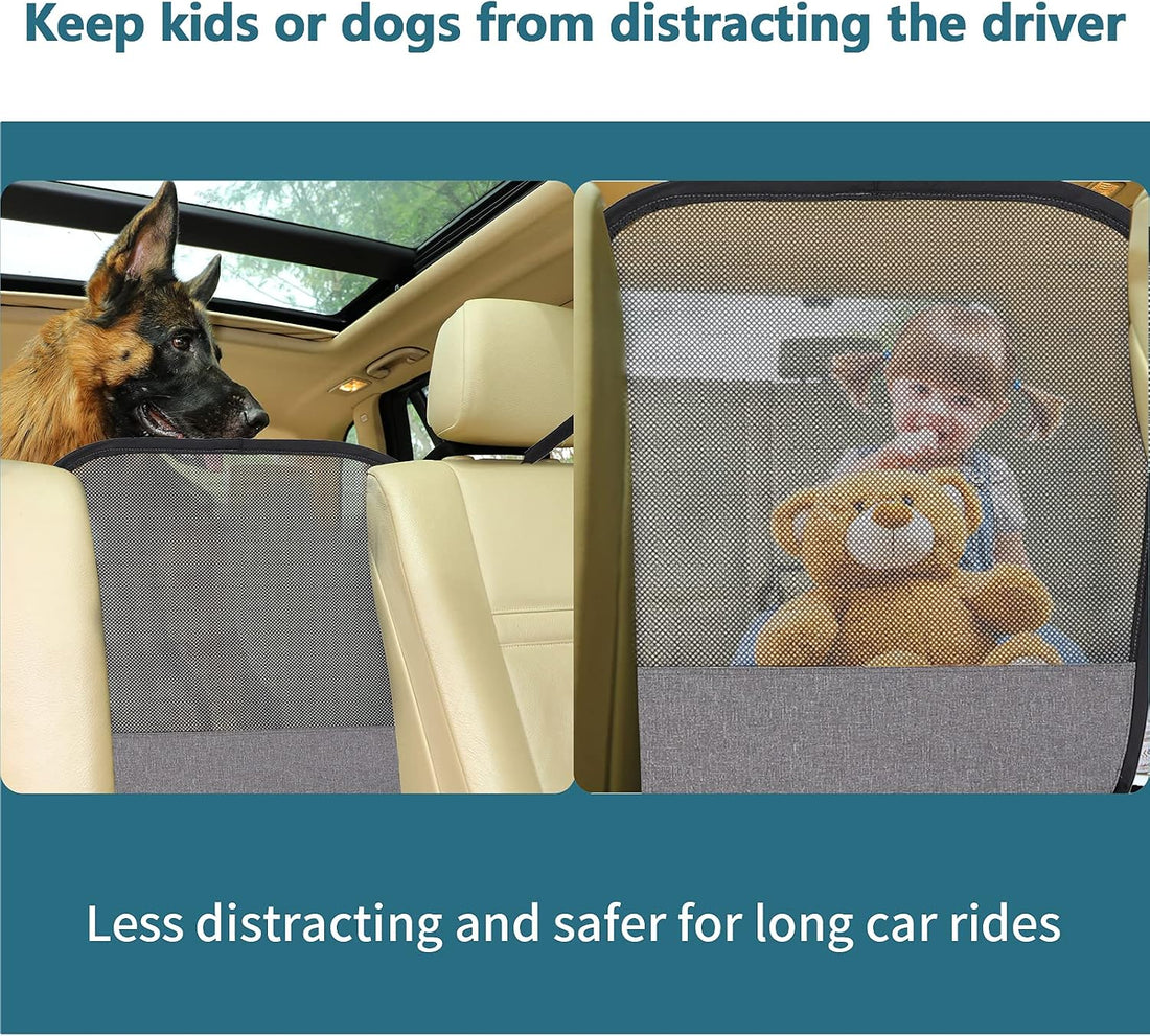 Petsfit Dog Car Barrier Vehicle Pet Barrier Backseat Mesh Dog Car