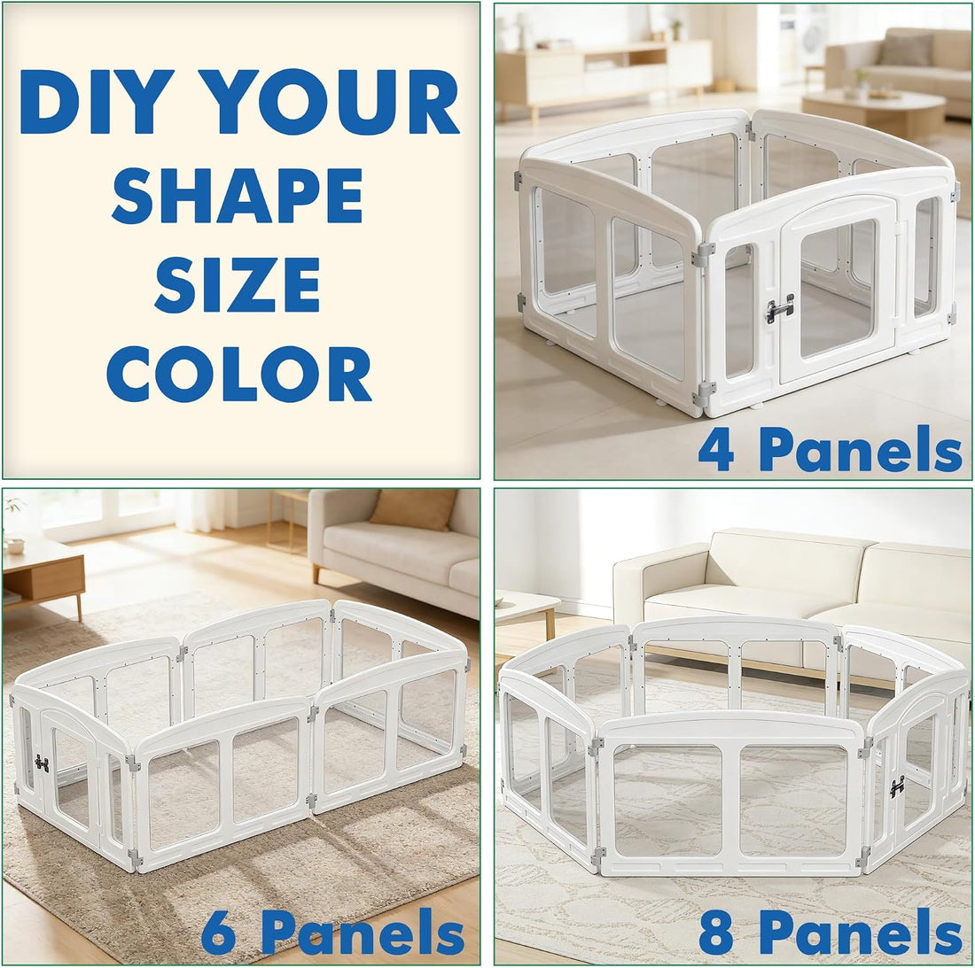 Clear Puppy Playpen Indoor - Ideal for Small & Toy Dogs