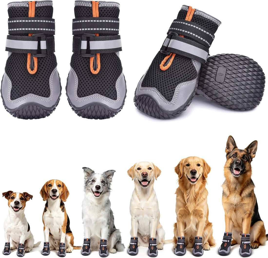 Dimicoo Dog Shoes,Waterproof Dog Boots for Winter,Anti-Slip Dog Snow