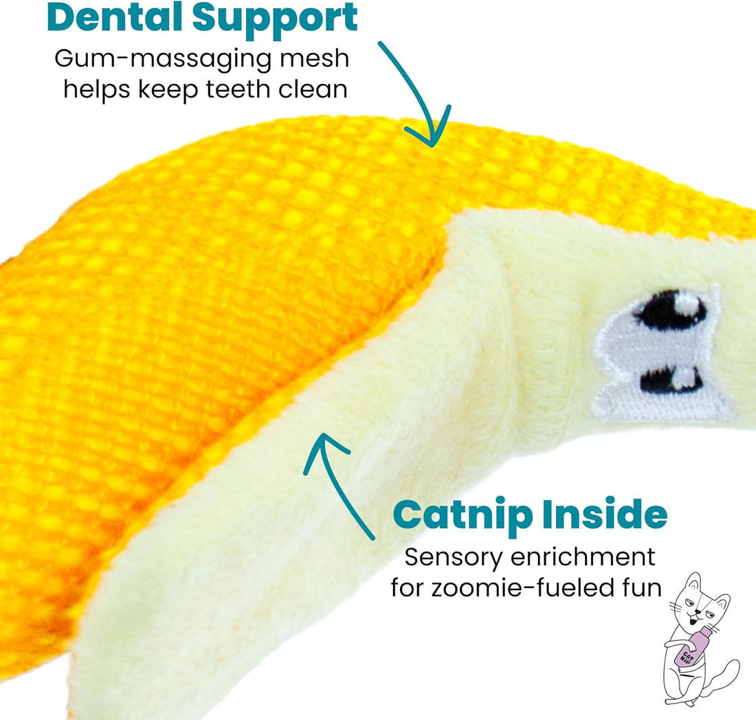 Catstages Dental Banana Cat Toy with Catnip