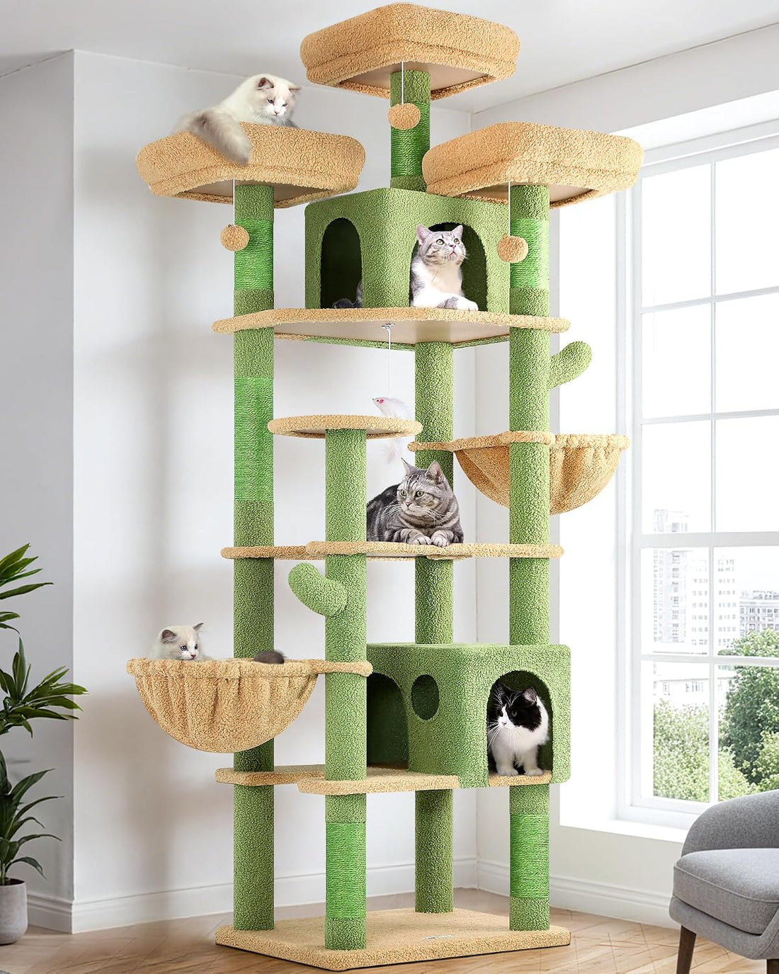 Globlazer Cat Tree Tower for Multiple Adult Cats, 82in, F82