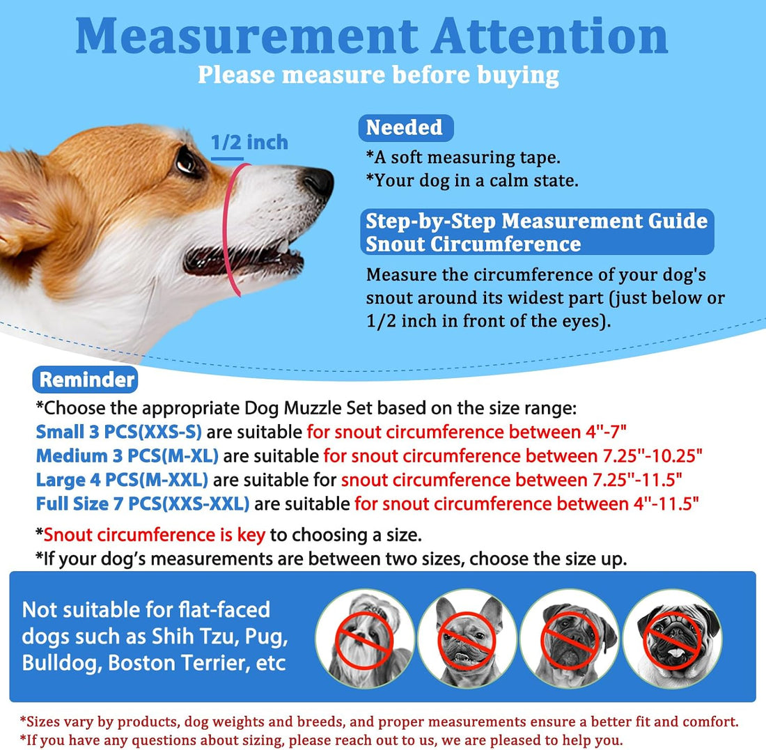LUCKYPAW Dog Muzzle Suits for Small Medium Large Dogs