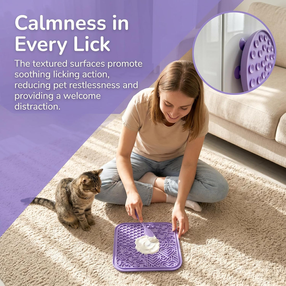 YCT Dog Cat Lick Mat and Slow Feeder Bowl Set