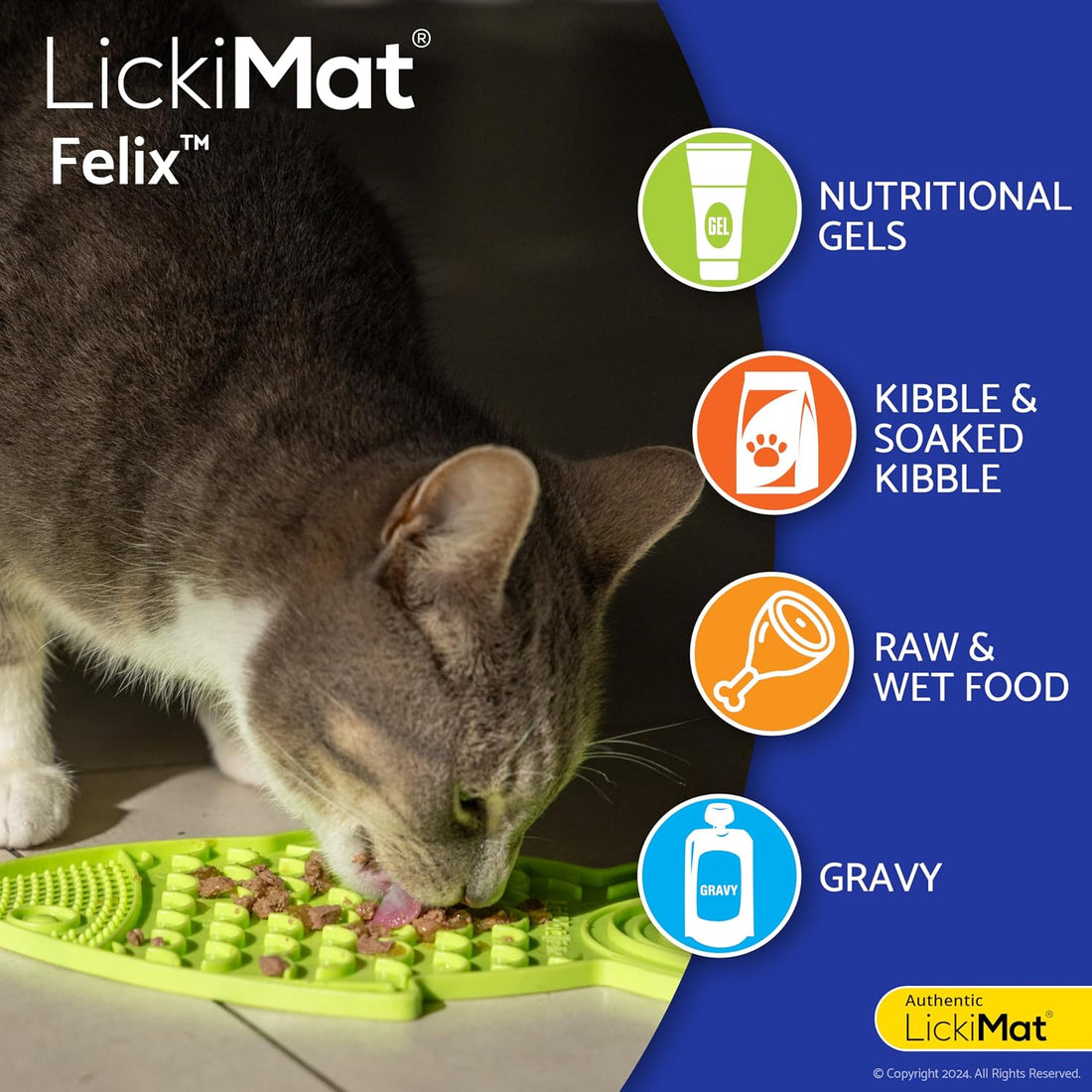 LickiMat Fish-Shaped Cat Slow Feeders Lick Mat