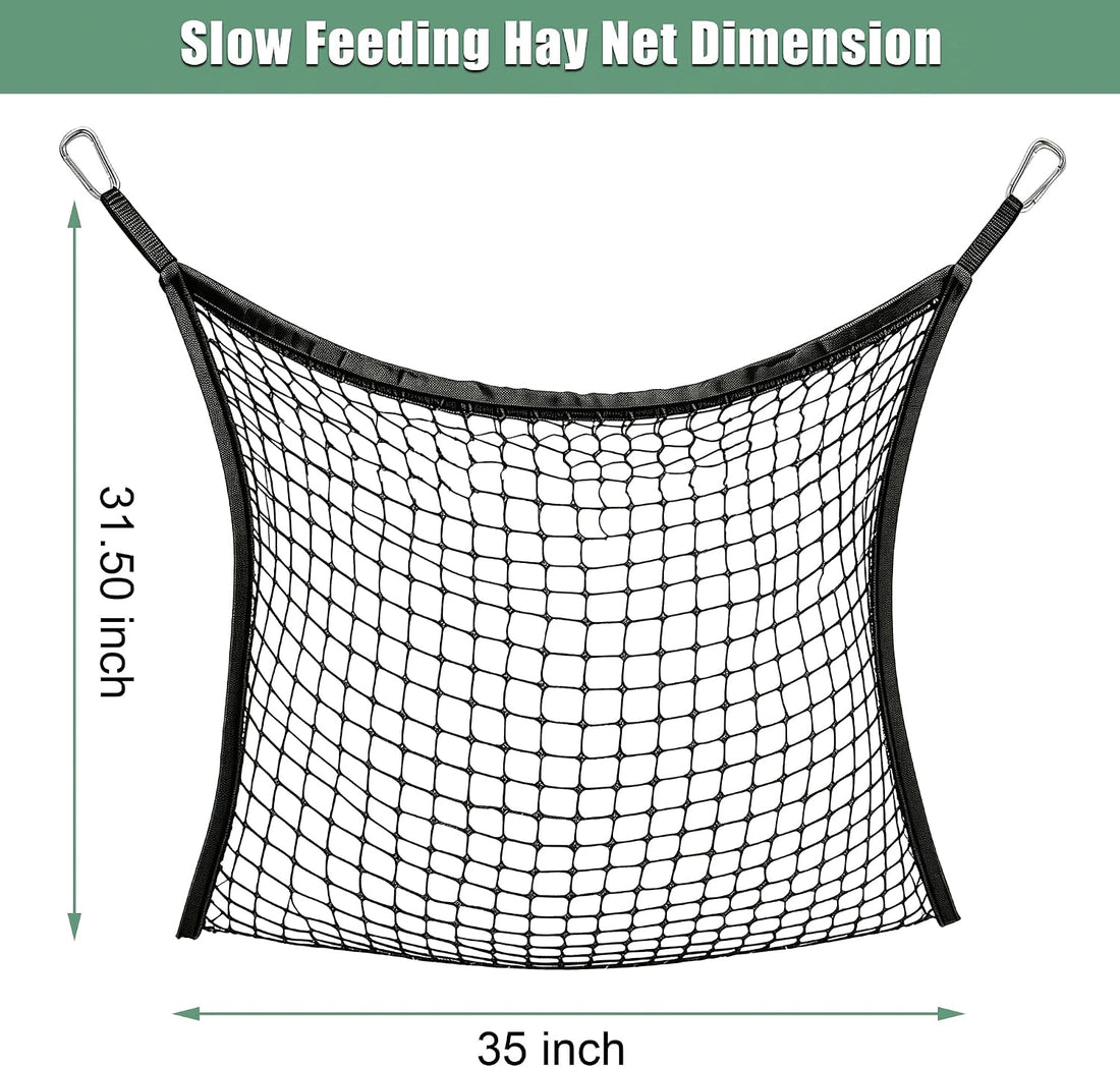 2pcs Slow Feed Hay Nets for Horses, Hay Bags for Horse 35×31 Inch