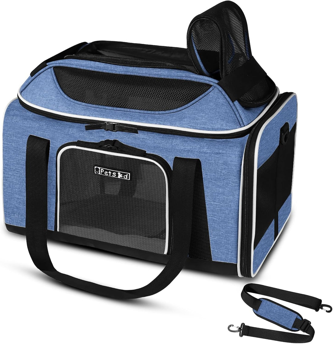 Petskd Top-Expandable Small Pet Carrier 18"x11"x11" Airline Approved