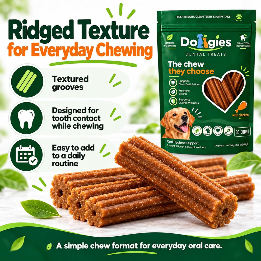 Treats with Lactoferrin, Chicken Flavor 30 Count, 15.8 Oz