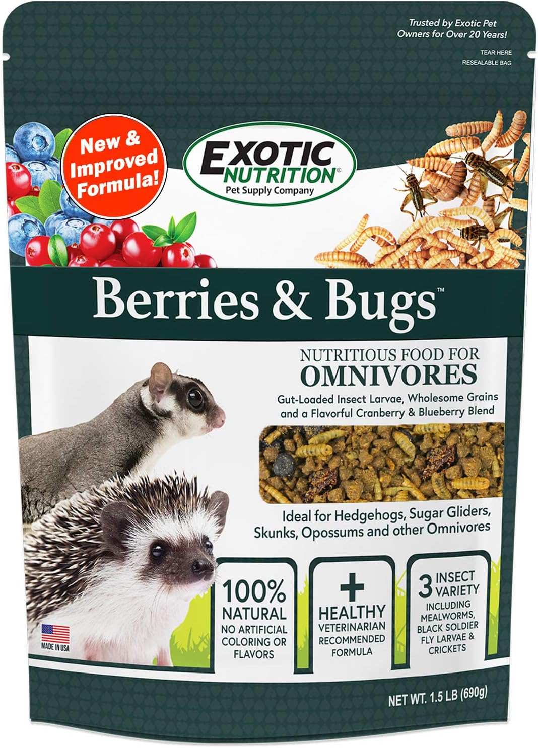 Berries & Bugs 3 lb. - All Natural High Protein High Fiber