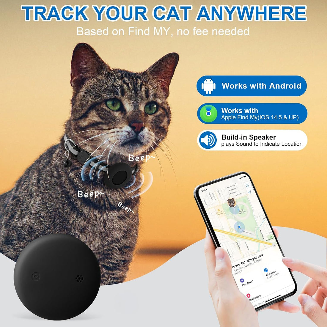 Cat Tracker with Collar Breakaway