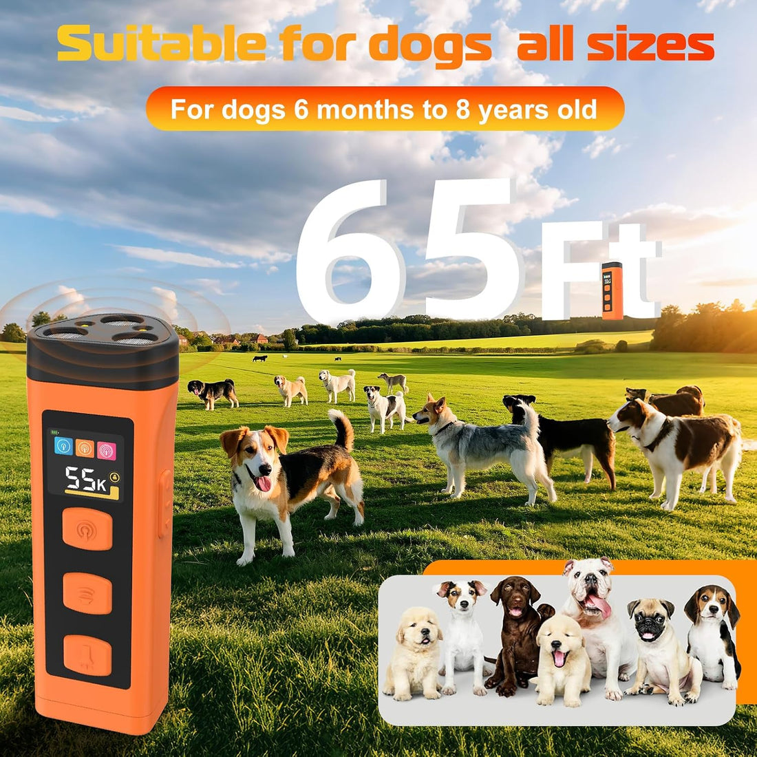 Dog Bark Deterrent Device, 3X Ultrasonic Dog Trainer