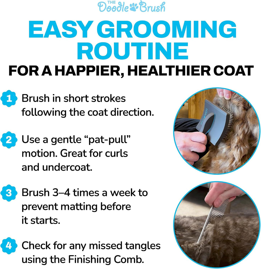 The Doodle Brush Slicker Brush Dog Poodle Brush Detangler