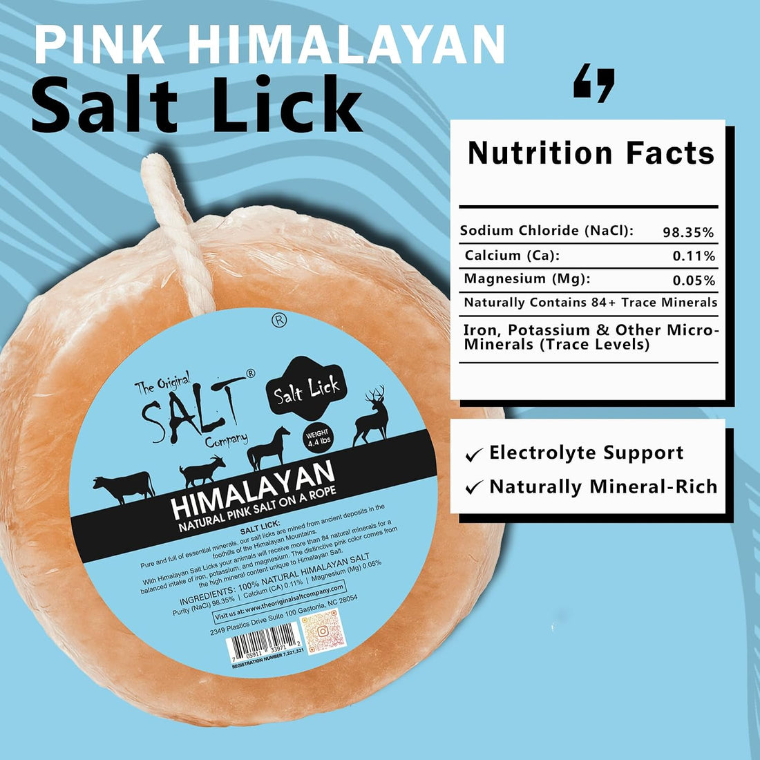 100% Organic Himalayan Salt Lick Provides Essential Minerals for Your
