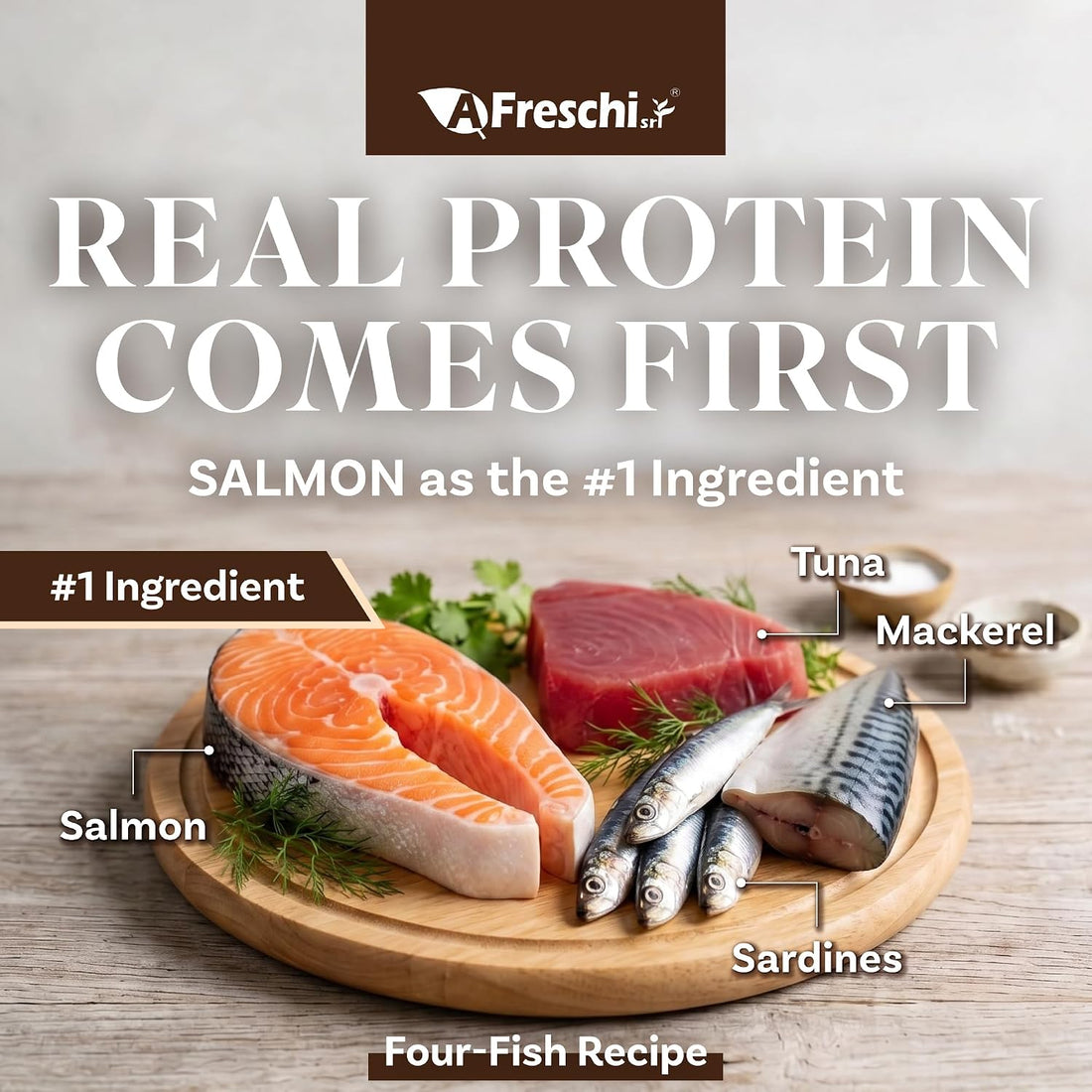 A Freschi srl® Air-Dried Dog Food, Fish Recipe, 1 lb