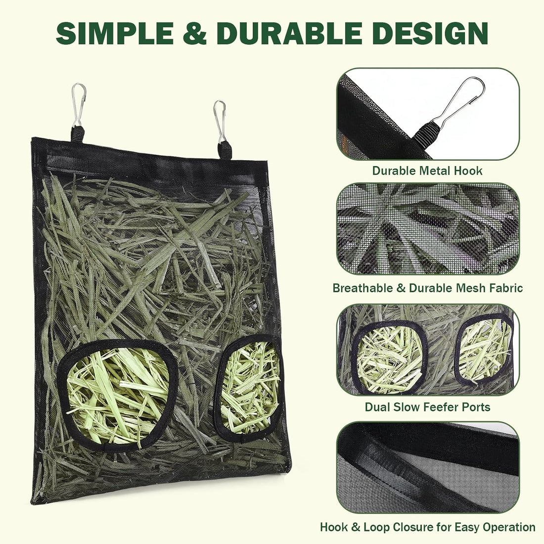 Mesh Guinea Pig Hay Feeder Bag for Guinea Pigs Rabbits Chinchillas