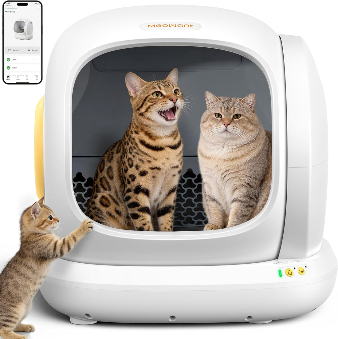 Meowant Self-Cleaning Cat Litter Box, 75L Extra Large Open-Top