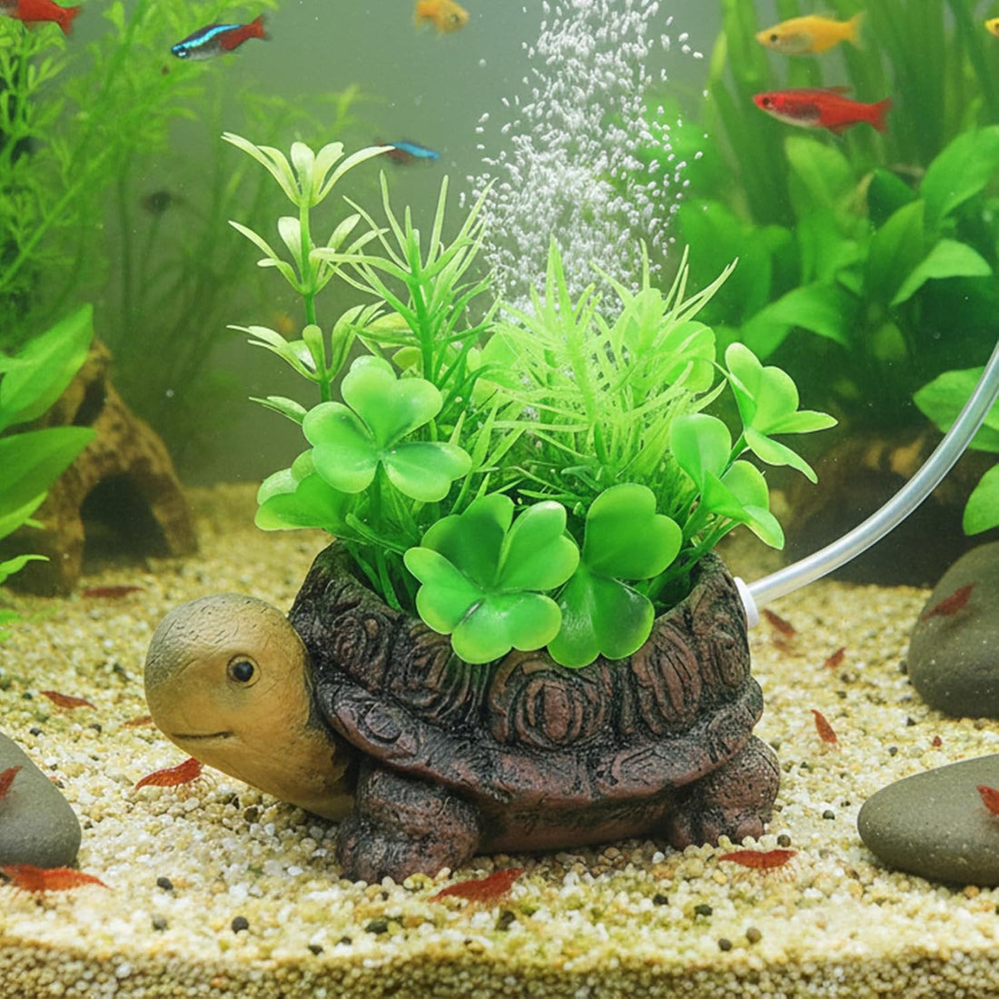 LIYAOLI Turtle Tank Bubbler Decor, Aquarium Air Stone with Tubing
