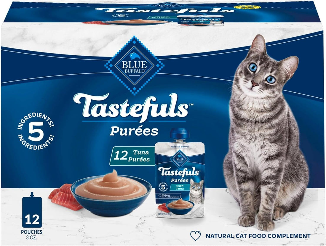 Blue Buffalo Tastefuls Purees Salmon Cat Food Topper, 3 oz, 12 ct