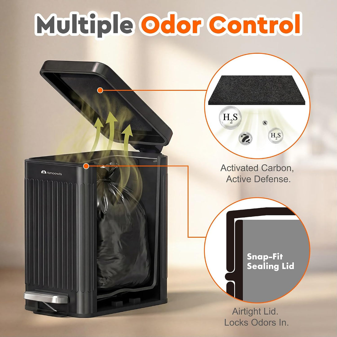 Amoowis Dog Poop Trash Can Outside - Odor Control & Waterproof