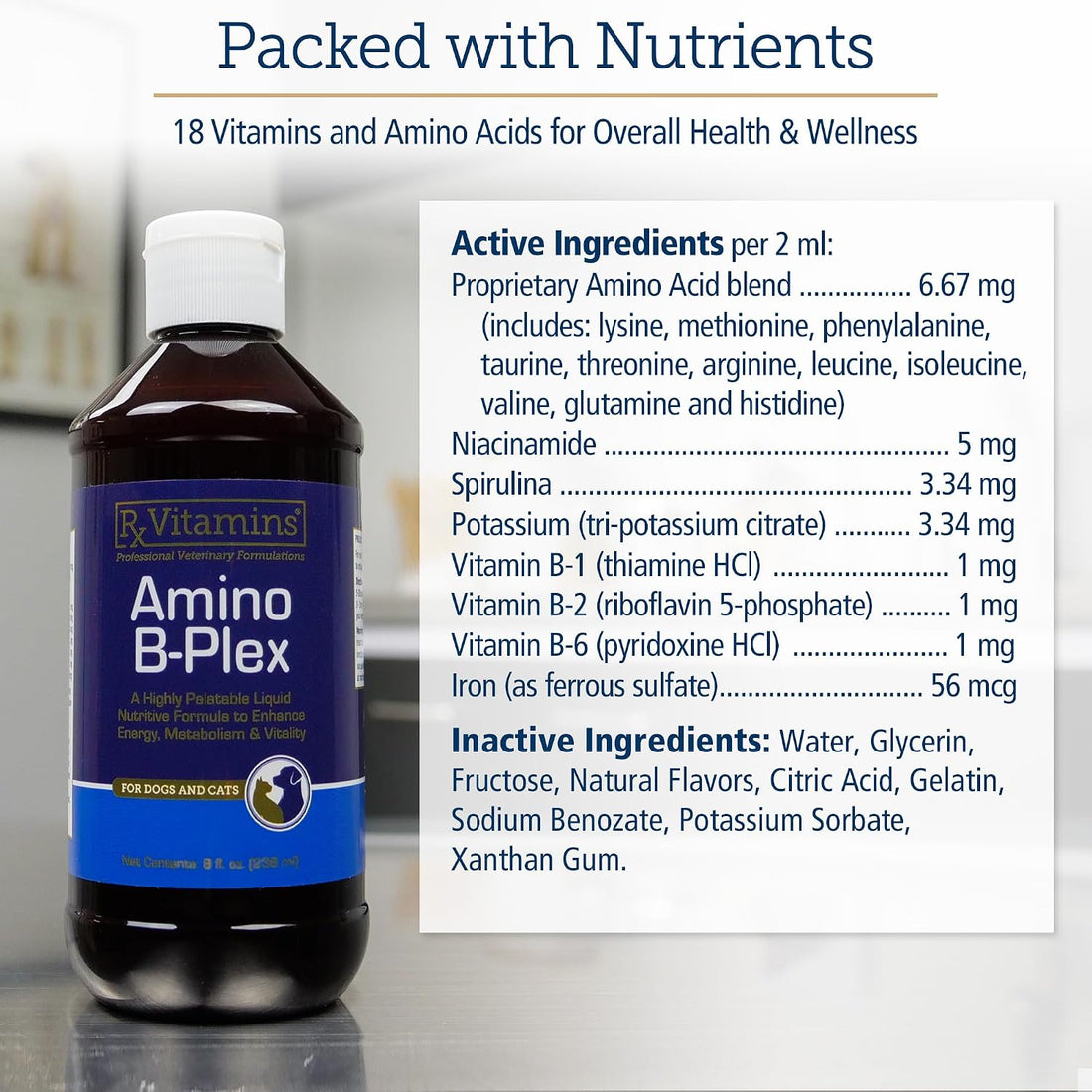 Rx Vitamins Amino B-Plex Cat & Dog Supplement