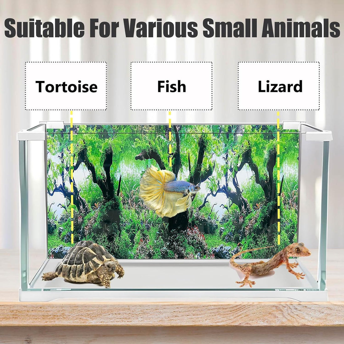 XCNO Aquarium Background Poster Fish Tank Wallpaper, Double-Sided