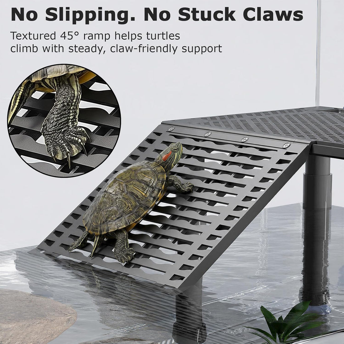 Upgraded Standing Turtle Basking Platform with Ramp