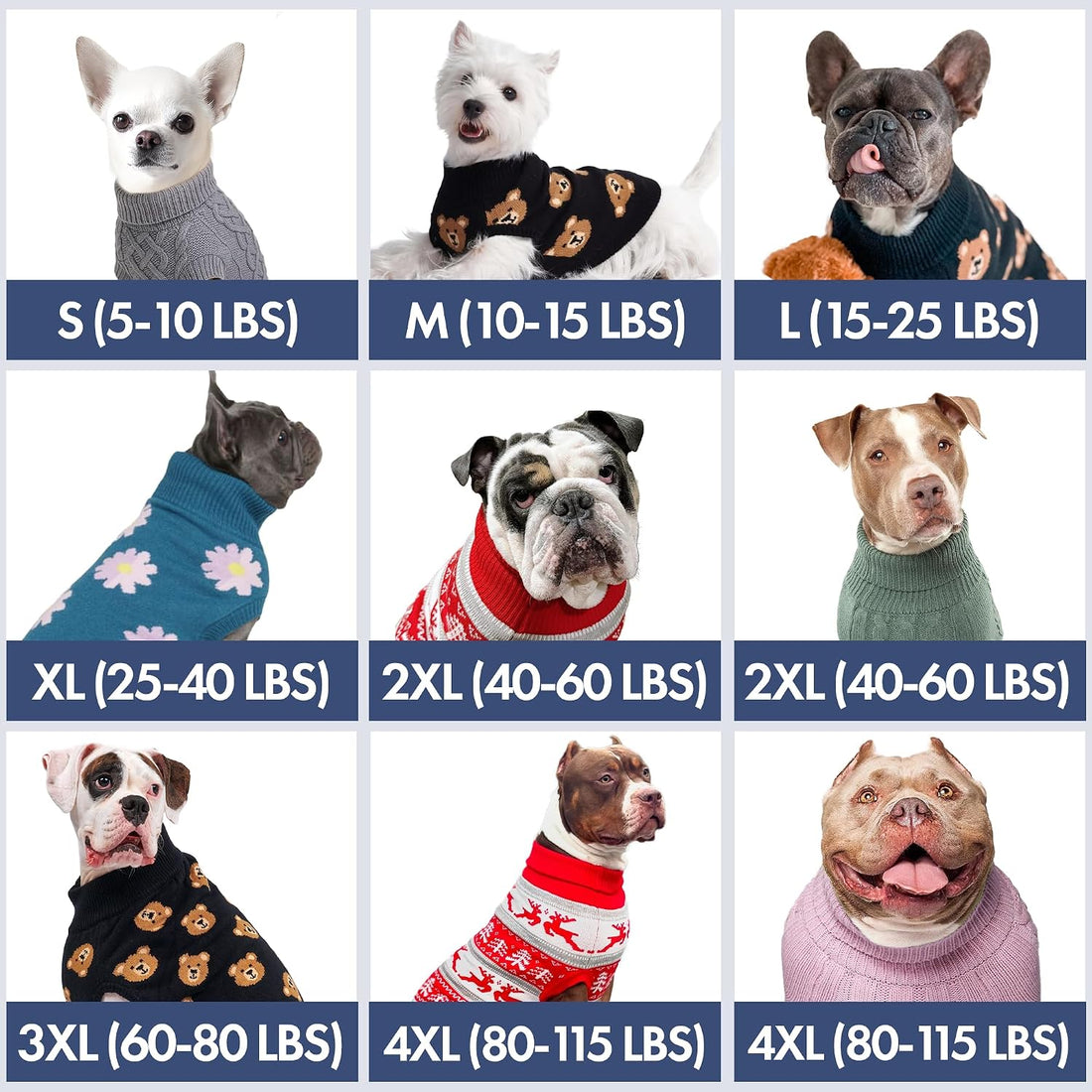 Spark Paws Knit Dog Sweater - Winter Dog Clothes, Small Medium Large