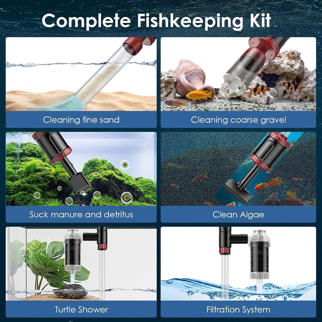 AKKEE Aquarium Vacuum Gravel Cleaner
