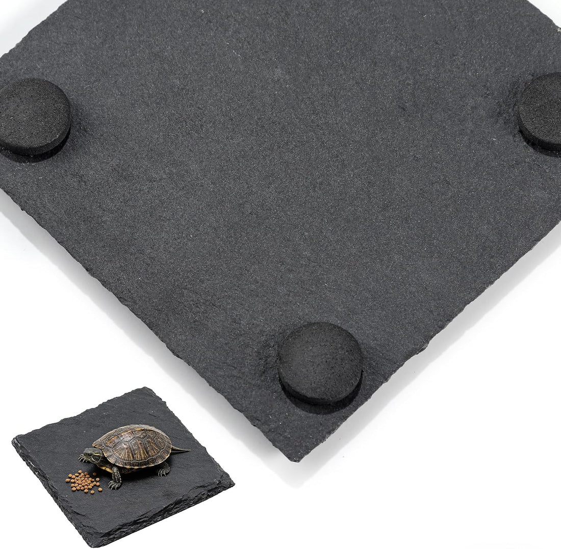 Turtle Basking Platform Slate, Reptile & Tortoise Rock, 3.9X3.9 in