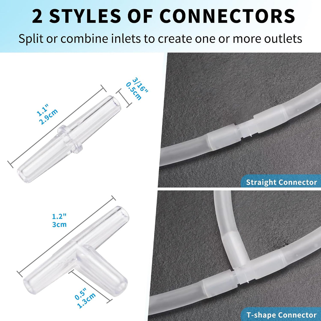 25ft Air Hose 3/16inch for Aquarium with Connector Accessories