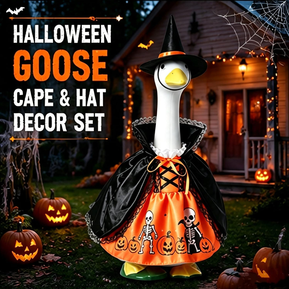 Porch Goose Halloween Outfit, 23-Inch Lawn Goose Costume Set