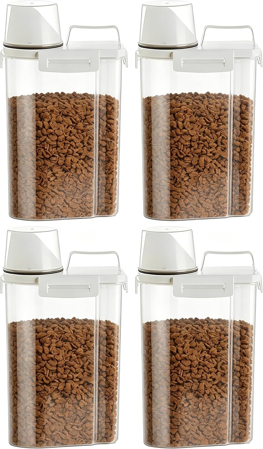 Gagee 4 Pack 3-5 Lb Pet Dog Cat Food Storage Container With Measuring