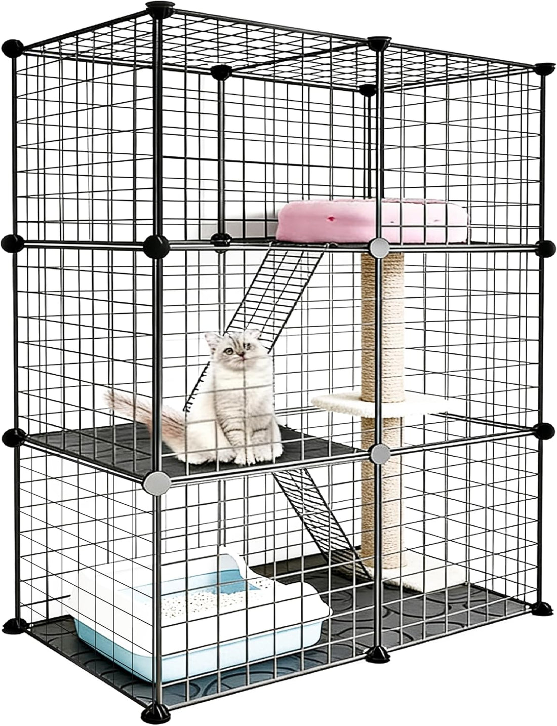DIY Modular Cat Playpen 2x3x1 Grid | Compact Indoor Cat Enclosure