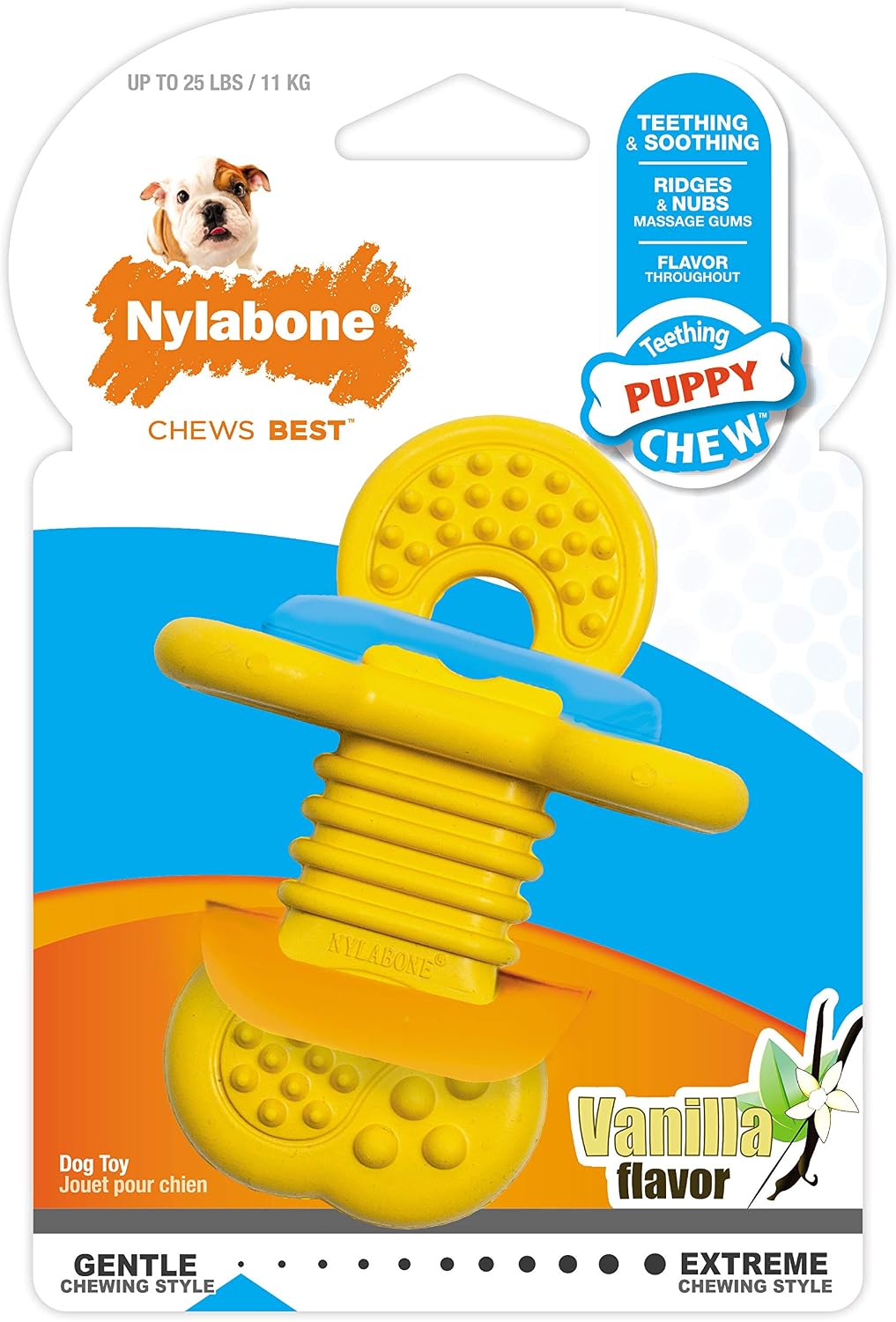 Nylabone Puppy Chew 2-in-1 Teething Freezer Bone Dog Chew Toy