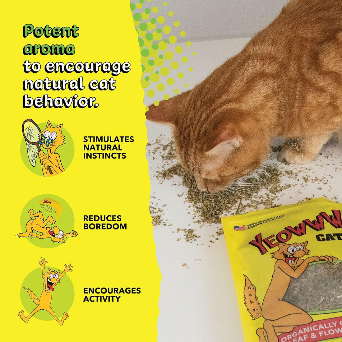 Yeowww! Organically Grown Catnip for Cats - 2oz Pouch