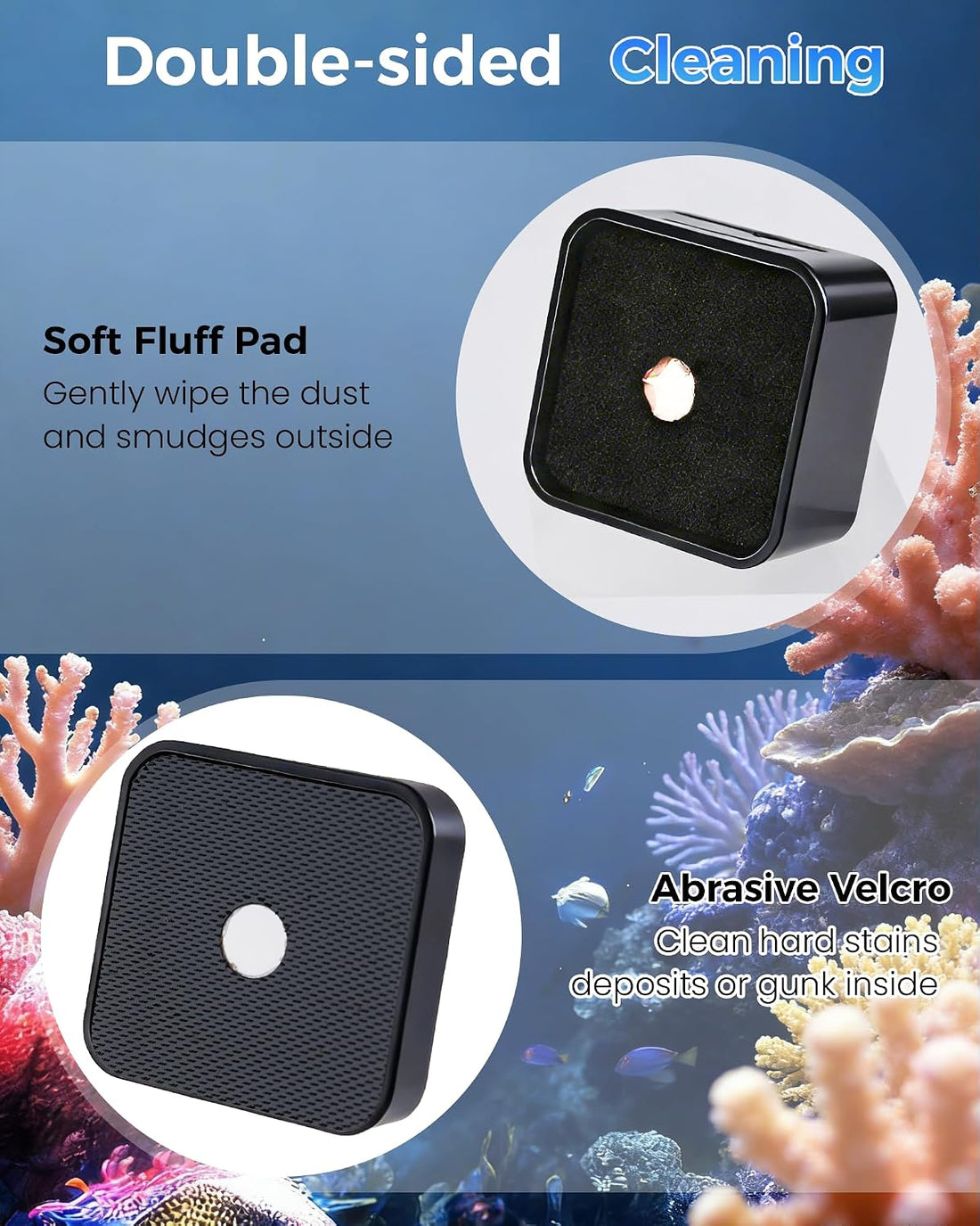 Aquarium Magnetic Cleaner with Thermometer 2 in 1 Fish Nano Tank