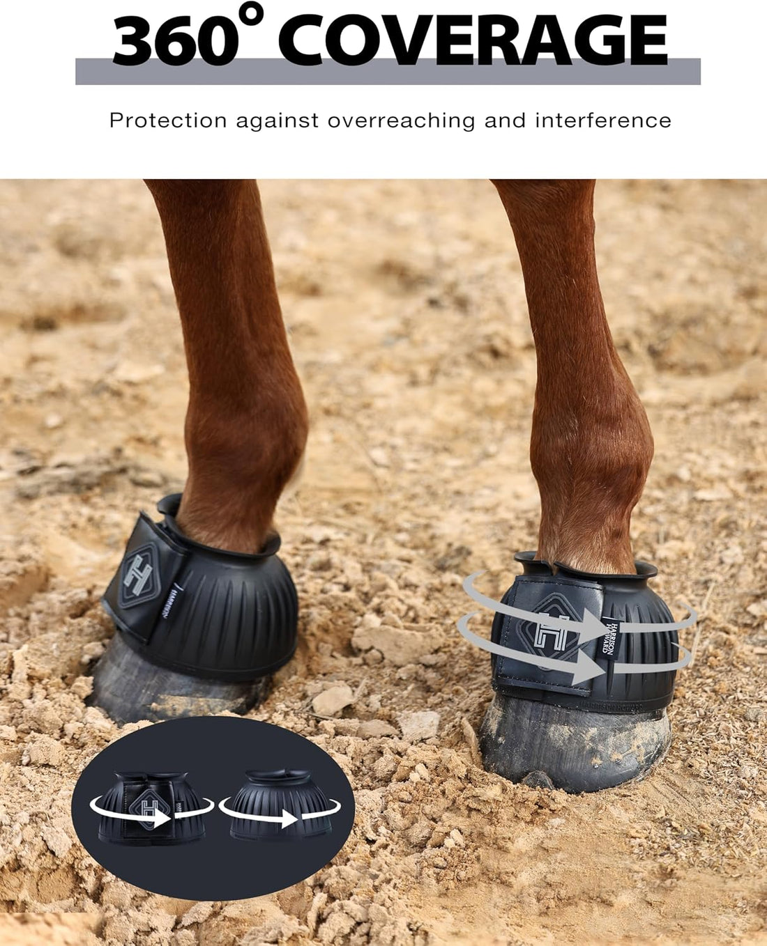 Harrison Howard Rubber Pull-on Bell Boots, Hoof Overreach Protection