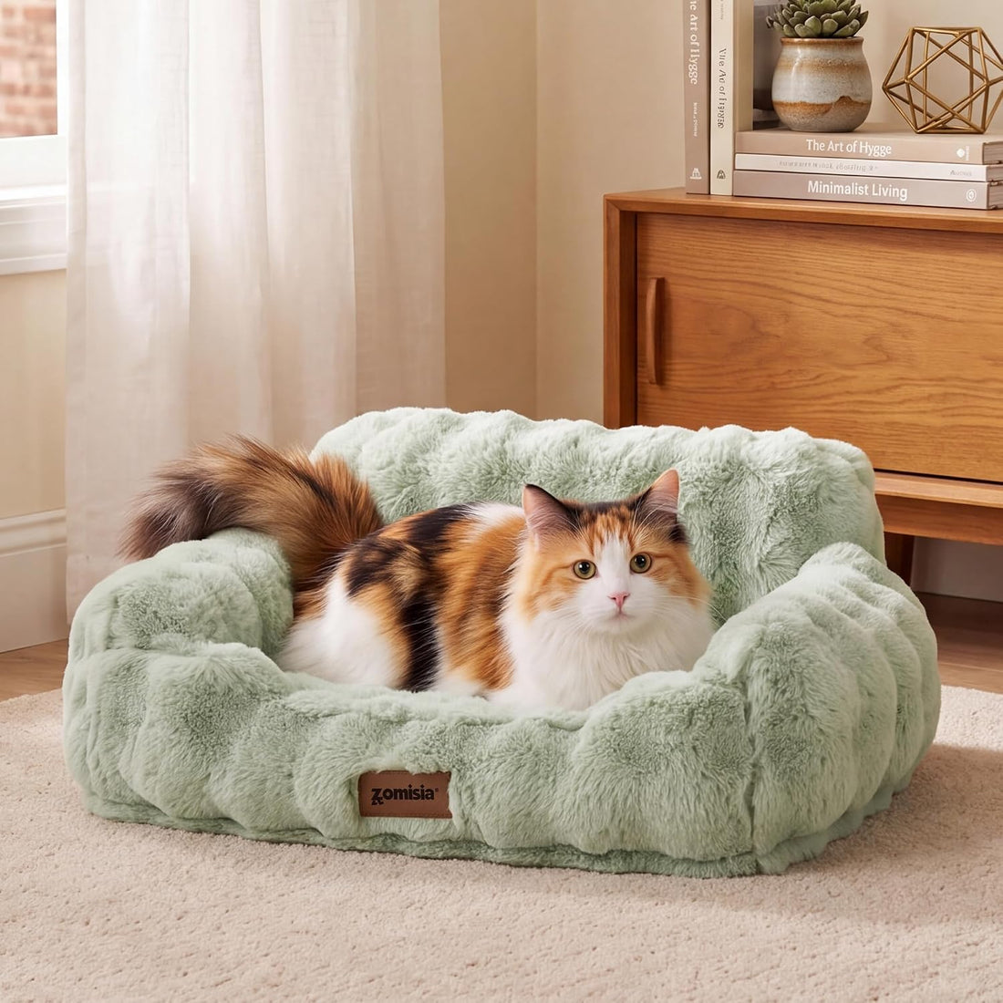 ZOMISIA Orthopedic Cat Couch Bed for Indoor Cats