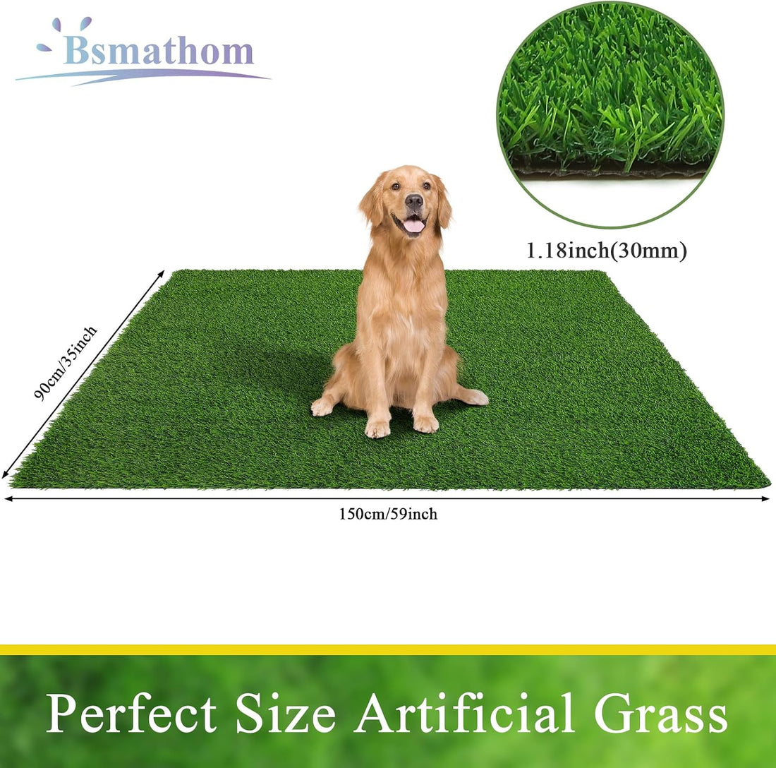 Bsmathom Artificial Grass Rug Indoor Outdoor Rug