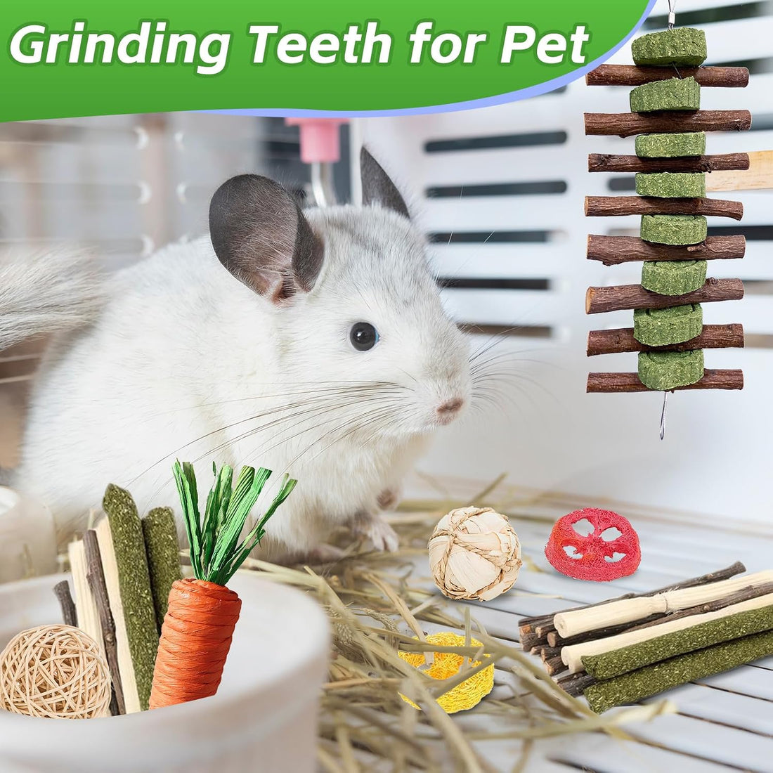 WDEFUN 21PCS Rabbit Chew Toys for Teeth Grinding