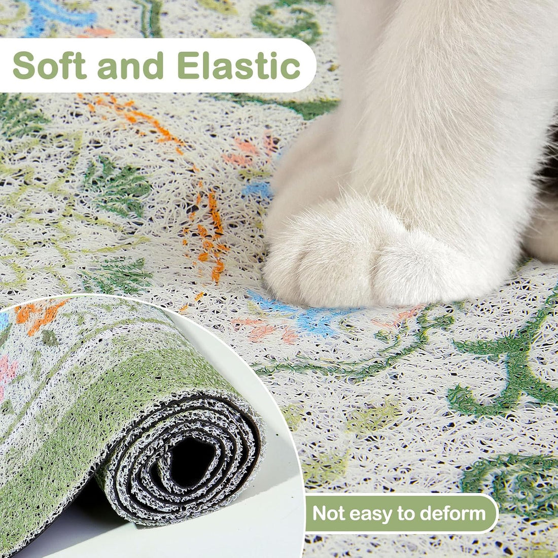 Glittme Cat Litter Mat with Non-Slip Bottom Litter Box Mat 33"X22"