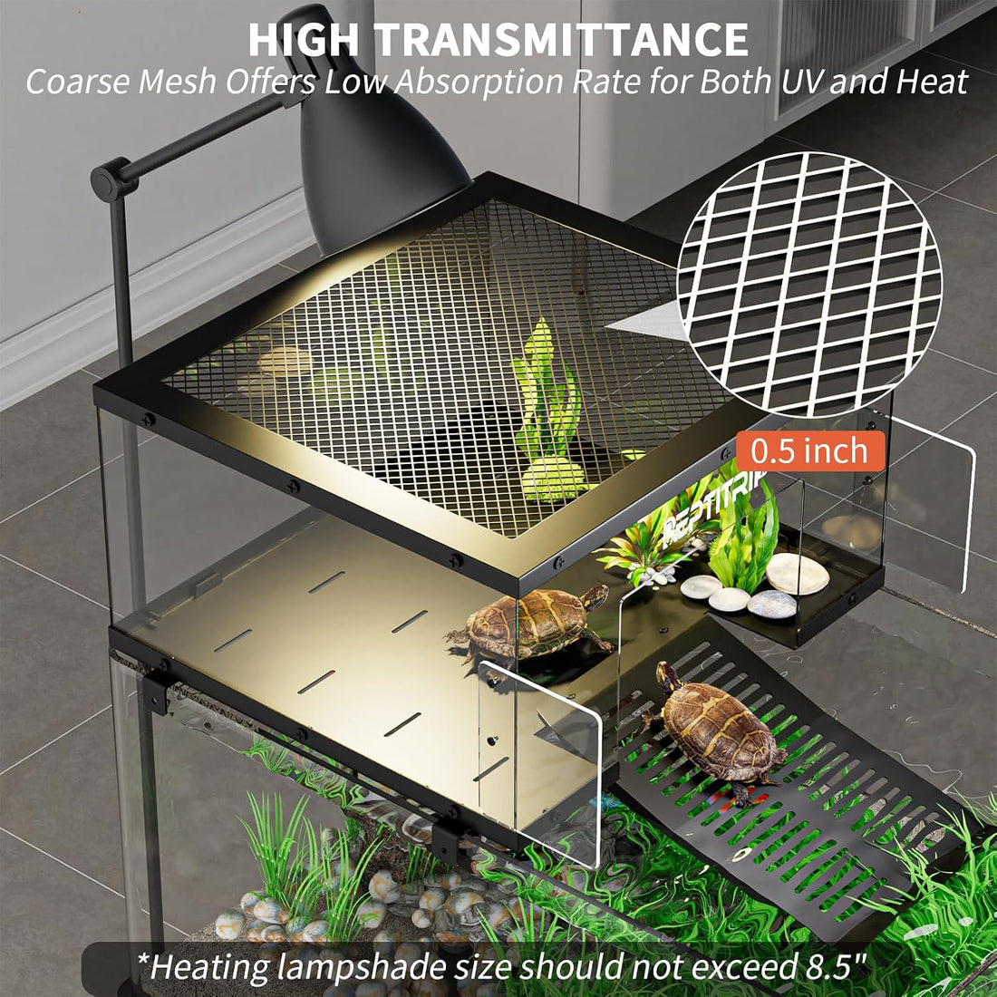 Stainless Steel Turtle Basking Platform, for 18‑20 Inch Wide Aquariums