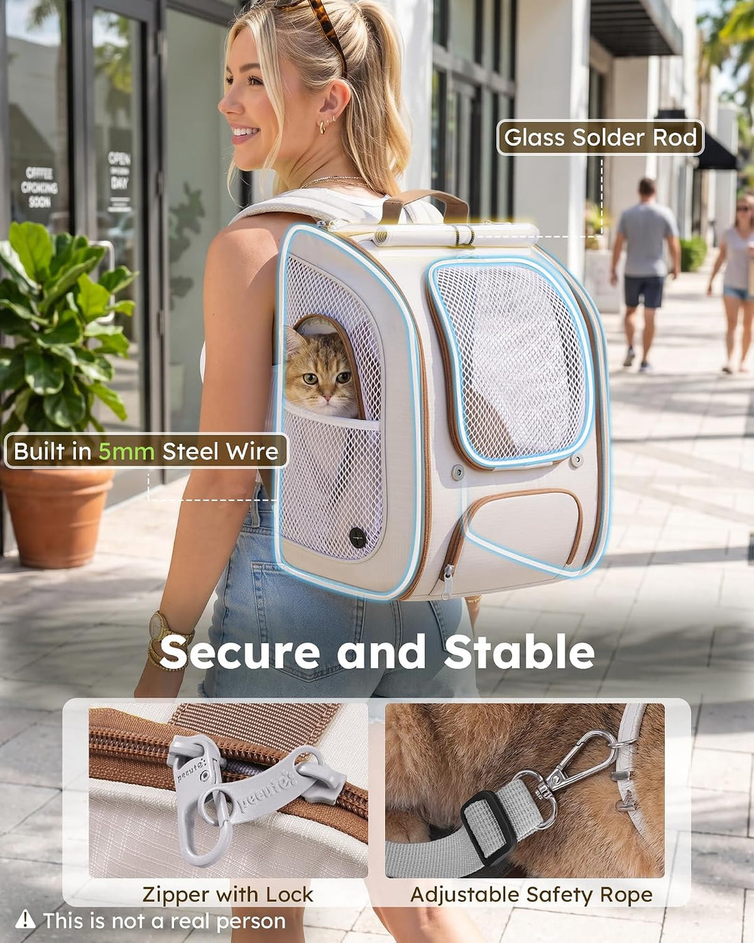 Pecute Cat Backpack Carrier, Spacious & Breathable Pet Backpack