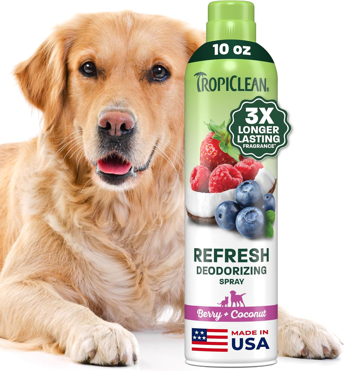TropiClean Dog Perfume, Watermelon Cologne Deodorizing Spray, 8oz