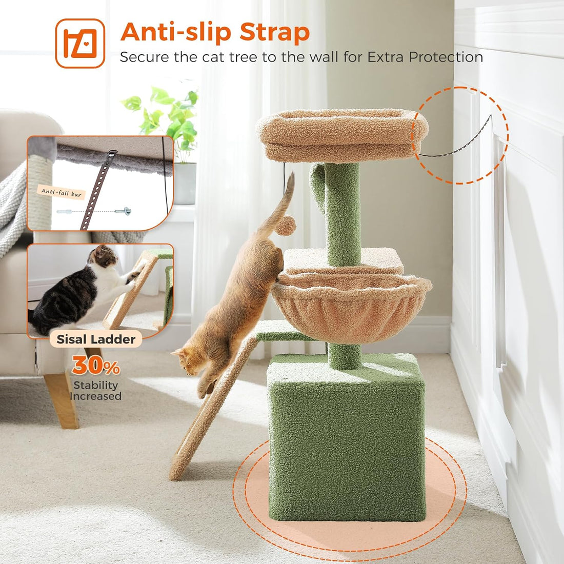 PETEPELA Cactus Cat Tree for Indoor Cats