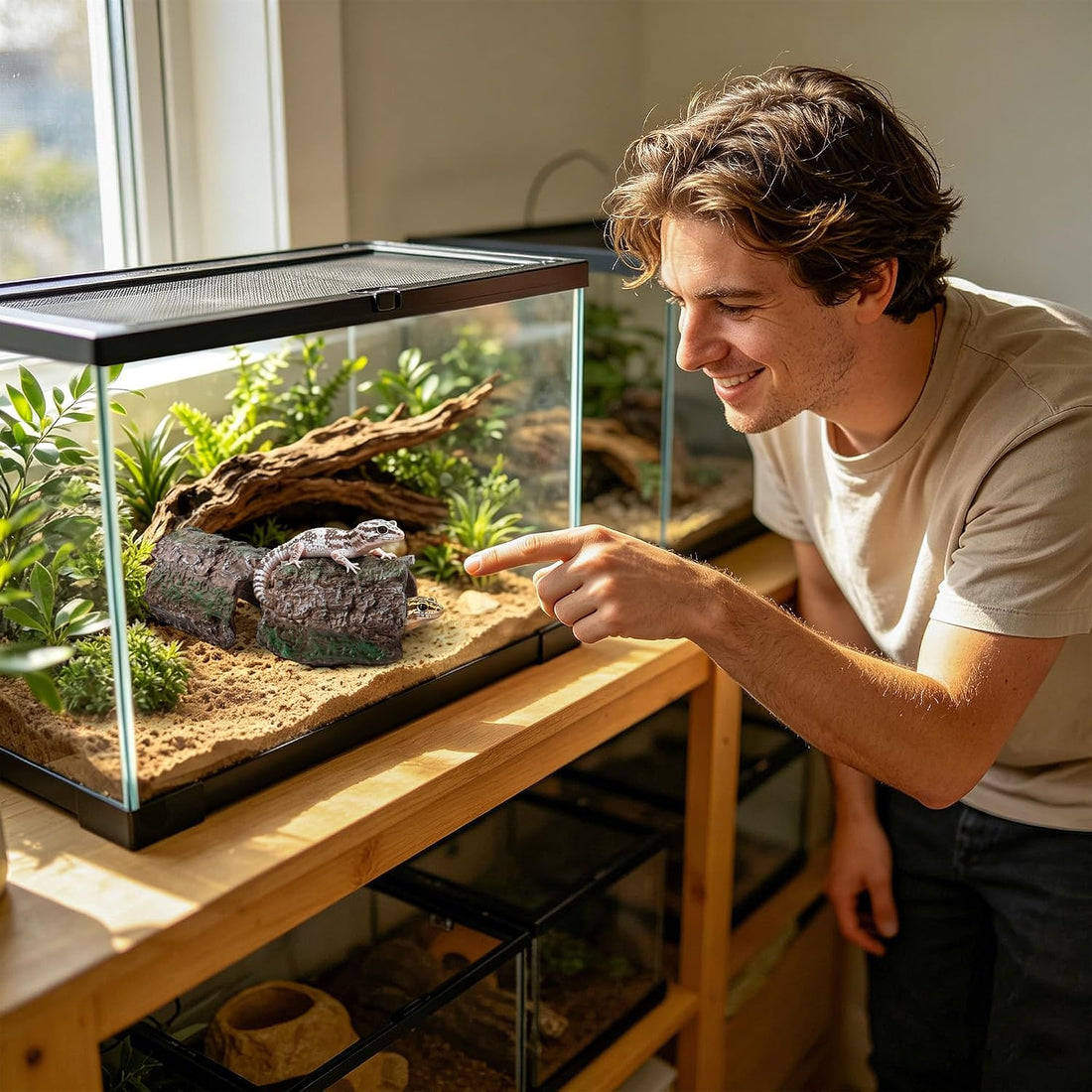 Mygeromon Reptile Hides Leopard Gecko Hideout Resin Caves Tank
