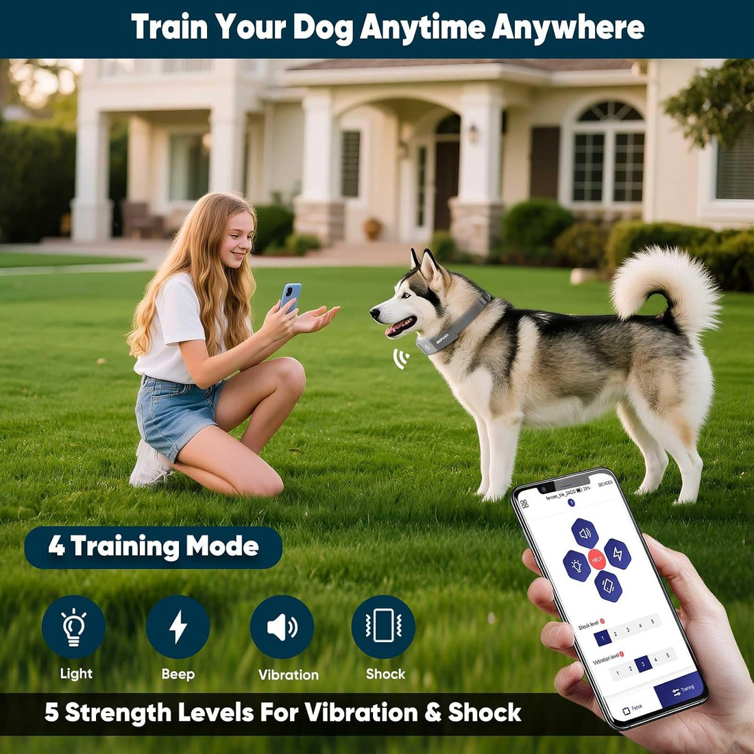 GPS Wireless Dog Fence, Electric Fence System with Training Collar