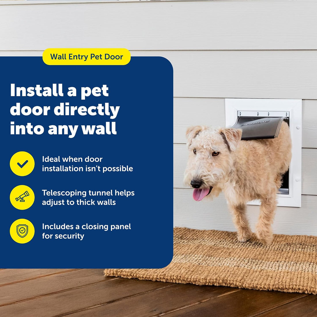 PetSafe Wall Entry Pet Door, Telescoping, Dogs up to 40 lb